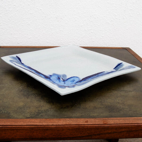 Mid Century Modern Studio Art Ceramic Dipped Glazed Serving Setting Plate Square - Image 3