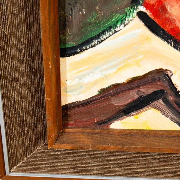 Mid Century Modern Acrylic Painting on Canvas Original Art Abstracted Piece Framed - Image 5