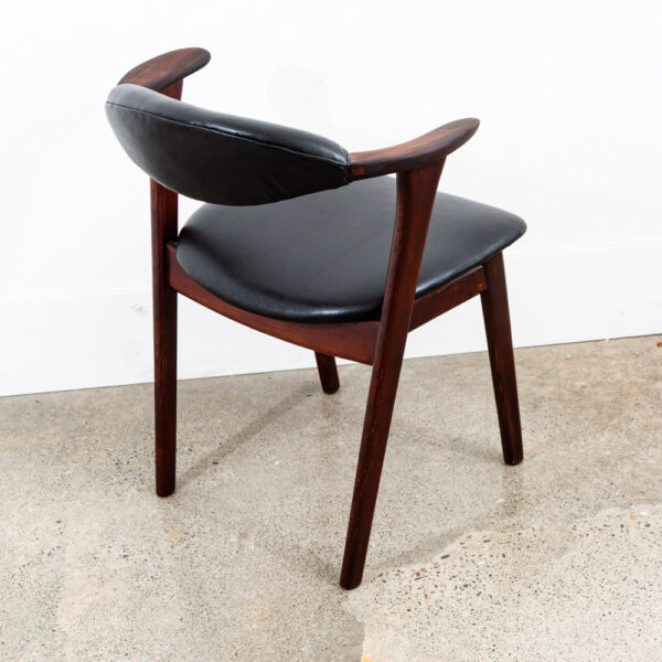 Mid Century Danish Modern Side Chair Easy Lounge Erik Kirkgaard Black Armchair - Image 6
