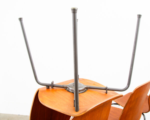 Mid Century Danish Modern Dining Chairs Set 4 Jofa Herbert Hirche Teak Metal Mcm - Image 8