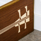 Mid Century Modern Clock Walnut Wall Wood White Guitar Music Key Mcm Rectangular - Image 8