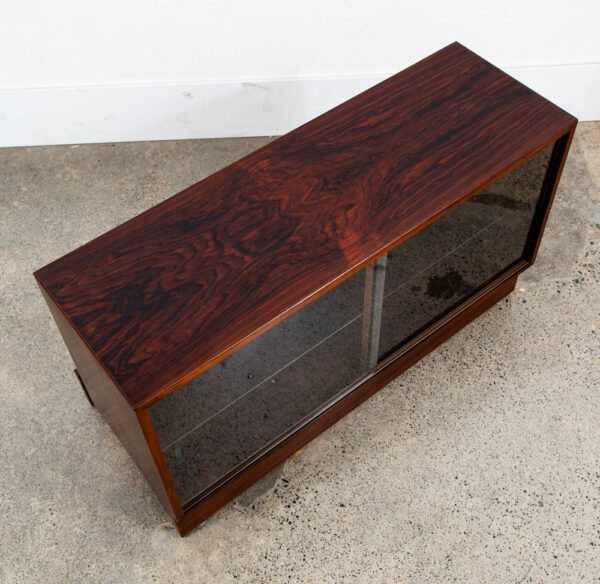 Mid Century Danish Modern Wall Unit Cabinet Glass Doors Rosewood Mcm HG Modular - Image 2