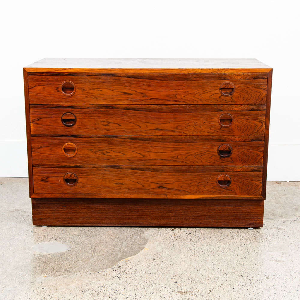 Mid Century Danish Modern Wall Unit Cabinet 4 Drawers Dresser Rosewood HG Mcm - Image 2