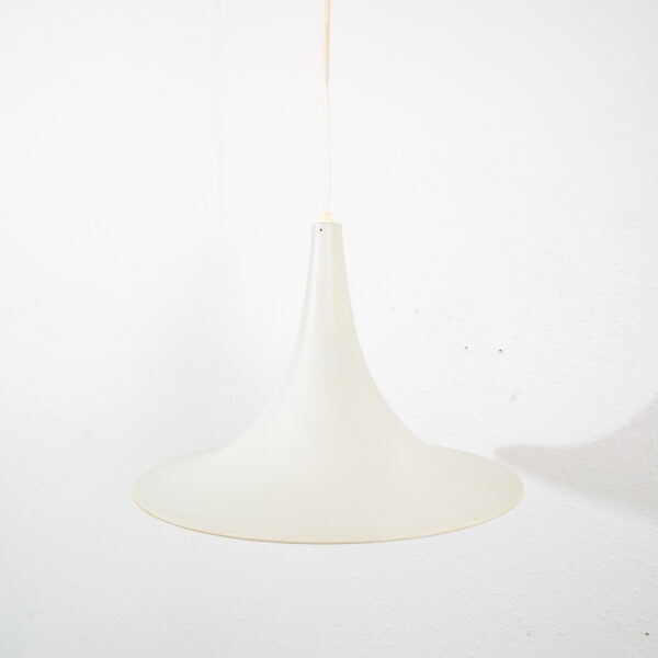 Mid Century Danish Modern Pendant Lamp Light Fog Morup White Hanging Denmark VG - Image 7