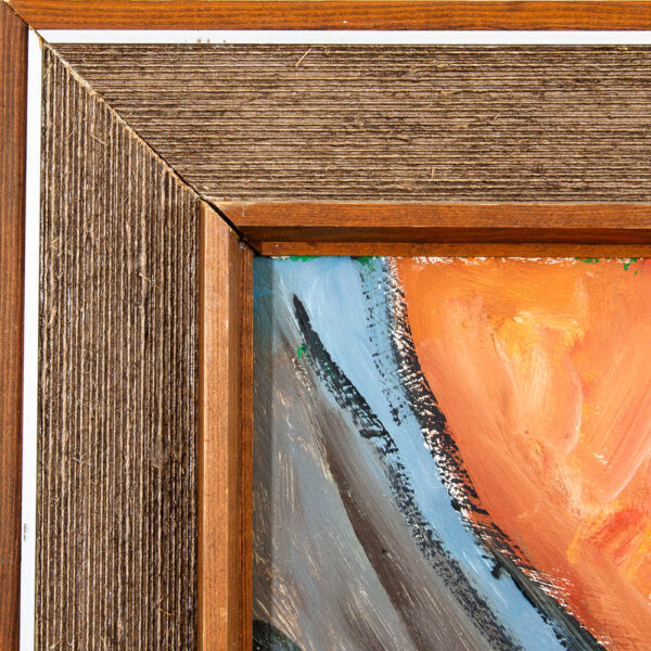 Mid Century Modern Acrylic Painting on Canvas Original Art Abstracted Piece Framed - Image 6