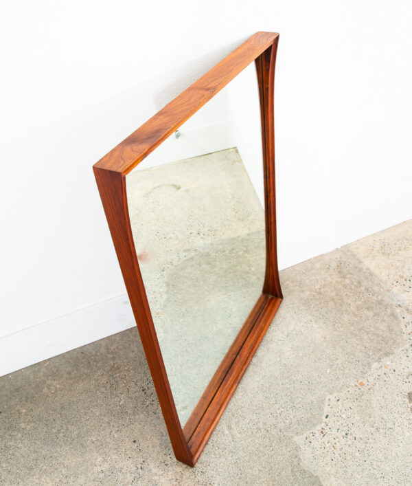 Mid Century Modern Mirror Wall Hanging Dillingham Vanity Solid Walnut 41.5x29.5 - Image 2