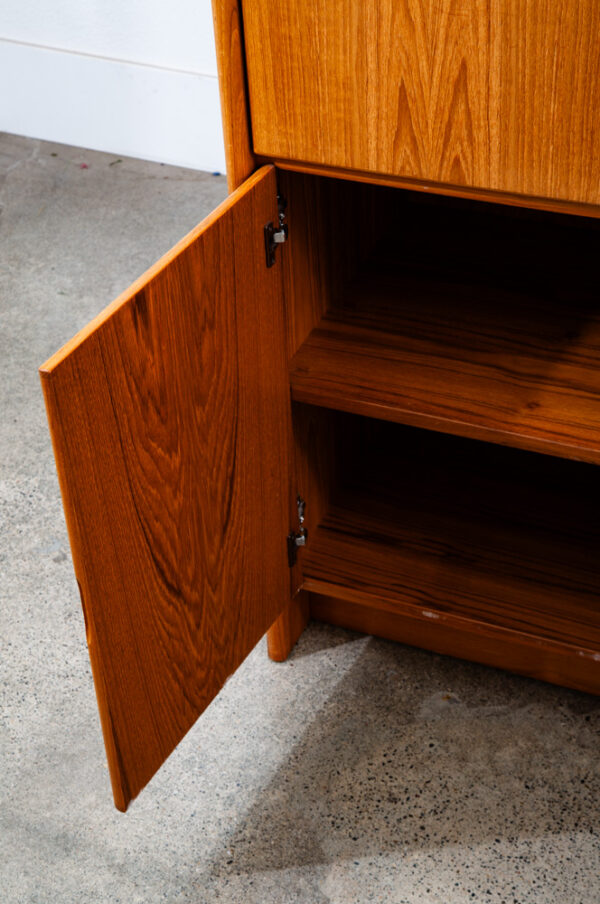 Mid Century Danish Modern Cabinet Teak Drop Leaf Desk Shelf Vintage Mcm Storage - Image 6