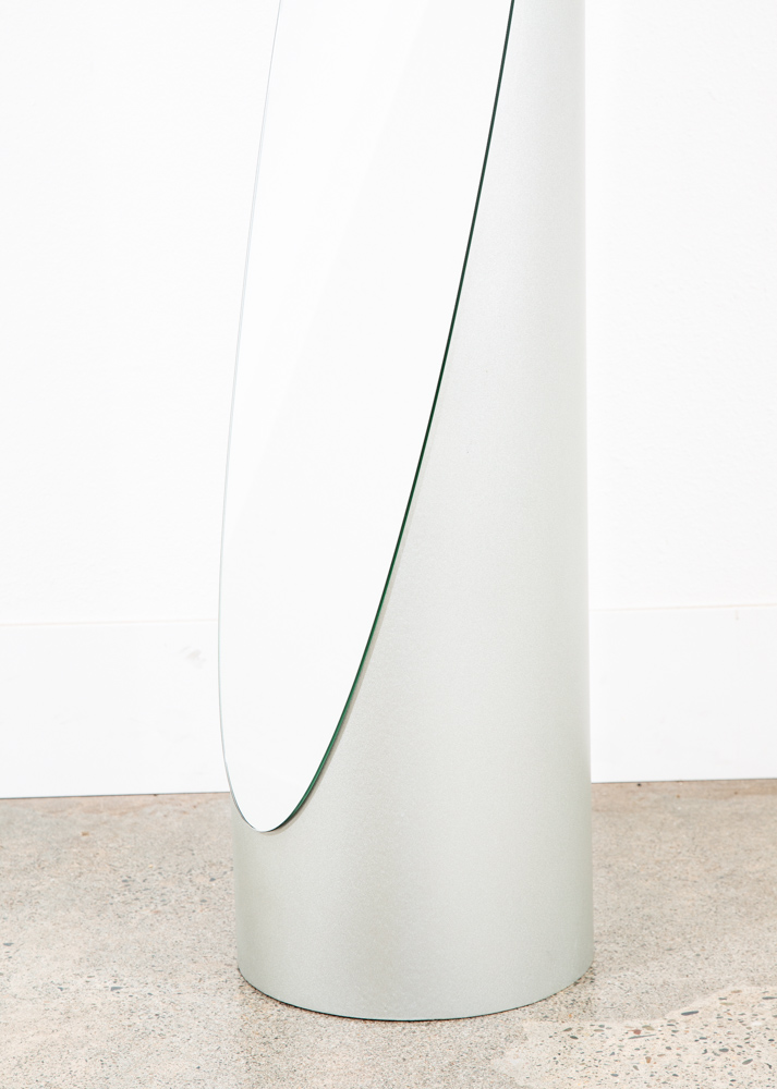 Mid Century Modern Mirror 1980s Gaia Lipstick Floor Vintage Round Roger Lecal - Image 6