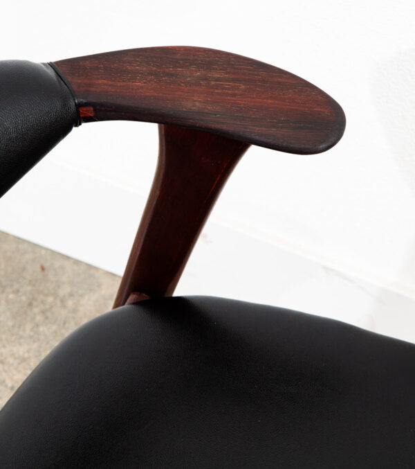 Mid Century Danish Modern Side Chair Easy Lounge Erik Kirkgaard Black Armchair - Image 8