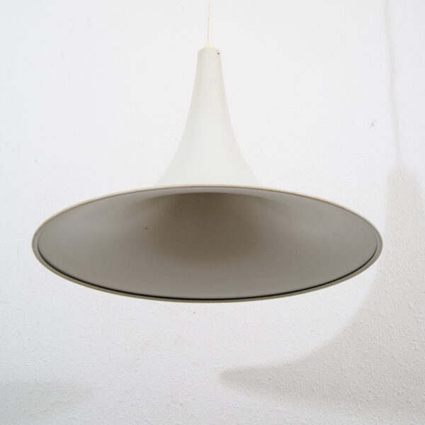 Mid Century Danish Modern Pendant Lamp Light Fog Morup White Hanging Denmark VG - Image 2