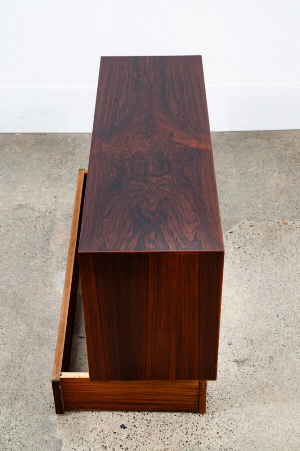 Mid Century Danish Modern Wall Unit Cabinet Glass Doors Rosewood Mcm HG Modular - Image 12