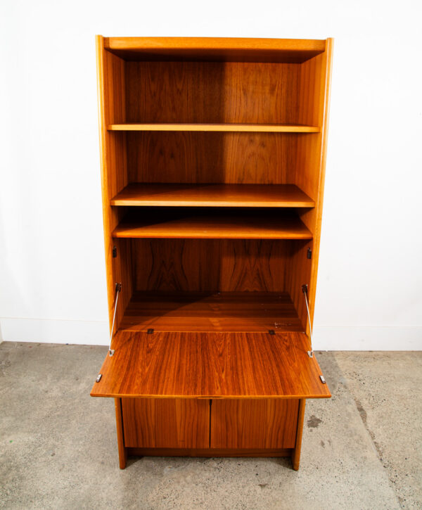 Mid Century Danish Modern Cabinet Teak Drop Leaf Desk Shelf Vintage Mcm Storage - Image 4
