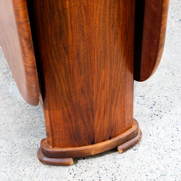 Mid Century Modern Dining Table Drop Leaf Walnut Compact - Image 12