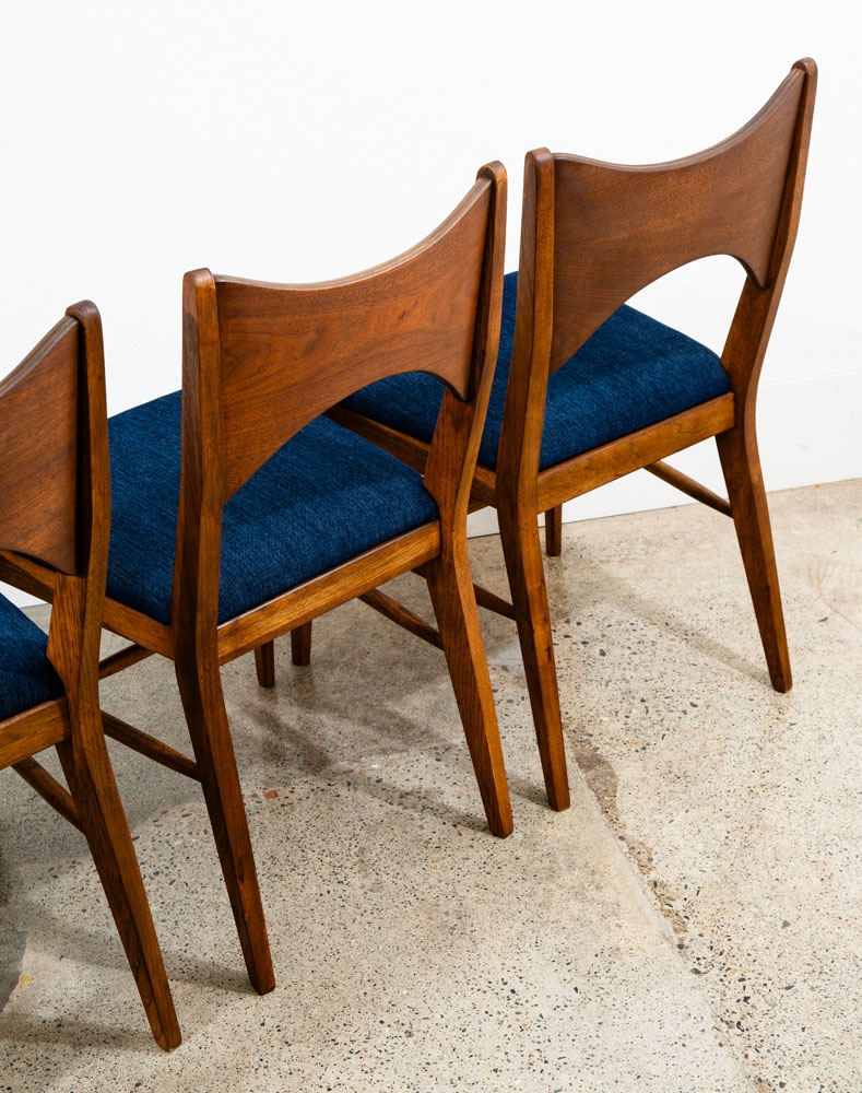 Mid Century Modern Dining Chairs Set 6 Broyhill Back Blue Lenoir Chair Brasilia - Image 8