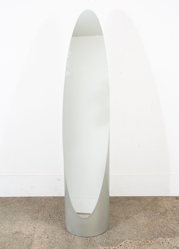 Mid Century Modern Mirror 1980s Gaia Lipstick Floor Vintage Round Roger Lecal - Image 8