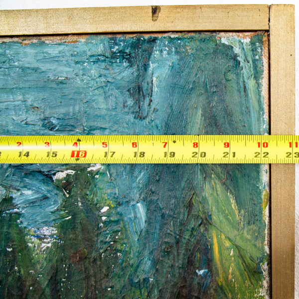 Mid Century Modern Acrylic Painting Original Art Abstract Landscape Trees Rocks - Image 11