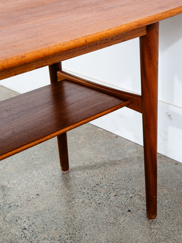 Mid Century Danish Modern Coffee Table Solid Teak Denmark Surfboard Shelf Mcm M - Image 10