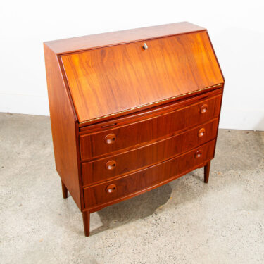 Mid Century Danish Modern Secretary Desk Bureau Denmark Teak Drawers
