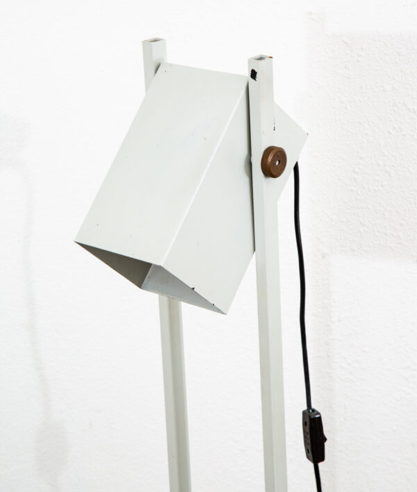 Mid century Modern Floor Lamp White Adjustable Square Vintage Cubist Denmark - Image 5