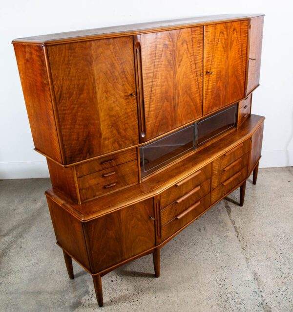 Mid Century Danish Modern Credenza Sideboard Walnut Locking 12 Drawers Cabinet - Image 2