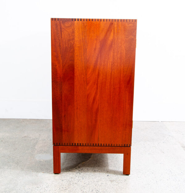 Mid Century Modern Compact Credenza Cabinet Solid Mahogany Soborg 16 Drawers Mcm - Image 4