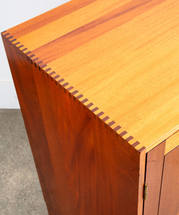 Mid Century Modern Compact Credenza Cabinet Solid Mahogany Soborg 16 Drawers Mcm - Image 7