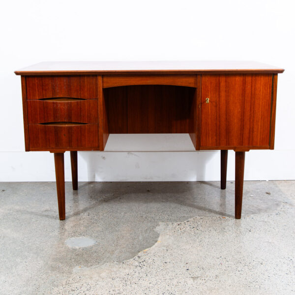 Mid Century Danish Modern Desk 3 Drawer Teak Cabinet Wood Office Executive Mcm - Image 2