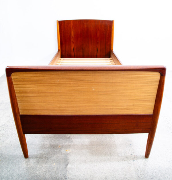 Mid Century Danish Modern Bed Frame Sm Single Teak Oak Denmark Cane Mobler Mcm - Image 5