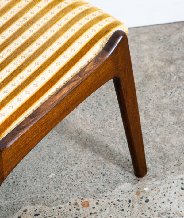 Mid Century Danish Modern Dining Chairs Set 4 Rosewood Striped Erik Buch Denmark - Image 12
