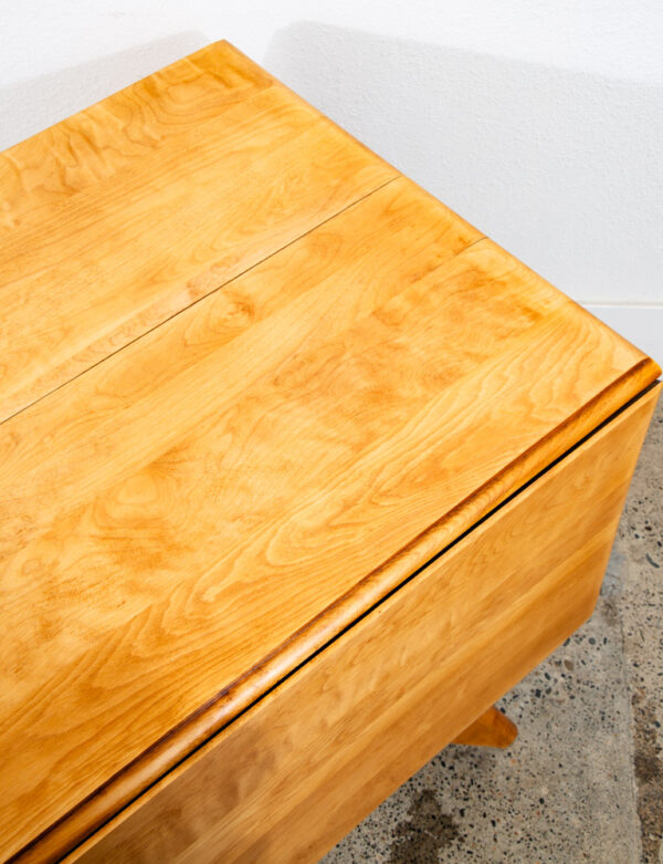 Mid Century Modern Dining Table Solid Maple Gate Leg Drop Heywood Wakefield Leaf - Image 9