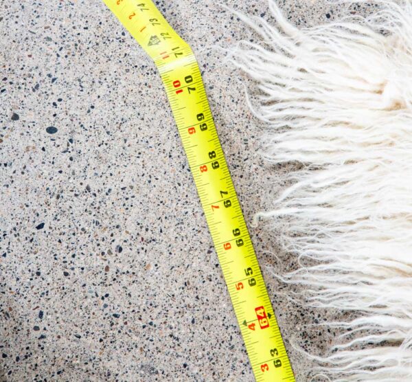 Mid Century Modern Shag Rug Wool White Canvas 102x70 In. Wool Vintage Retro Mcm - Image 9