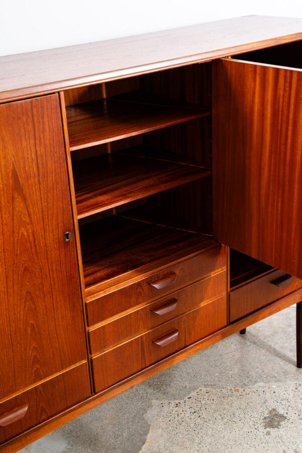 Mid Century Danish Modern Credenza Sideboard Denmark Drawers Shelves Storage - Image 8