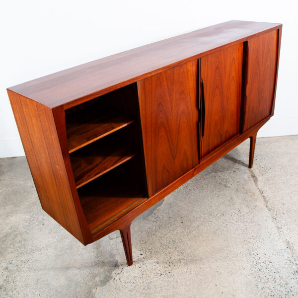 Mid Century Danish Modern Credenza Highboard Teak Sliding Doors Rosewood Bar Mcm - Image 7