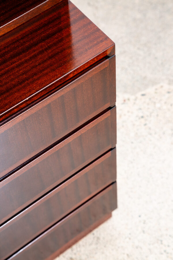 Mid Century Danish Modern Bookshelf Cabinet Mahogany 4 Drawers Omann Jun Vintage - Image 11