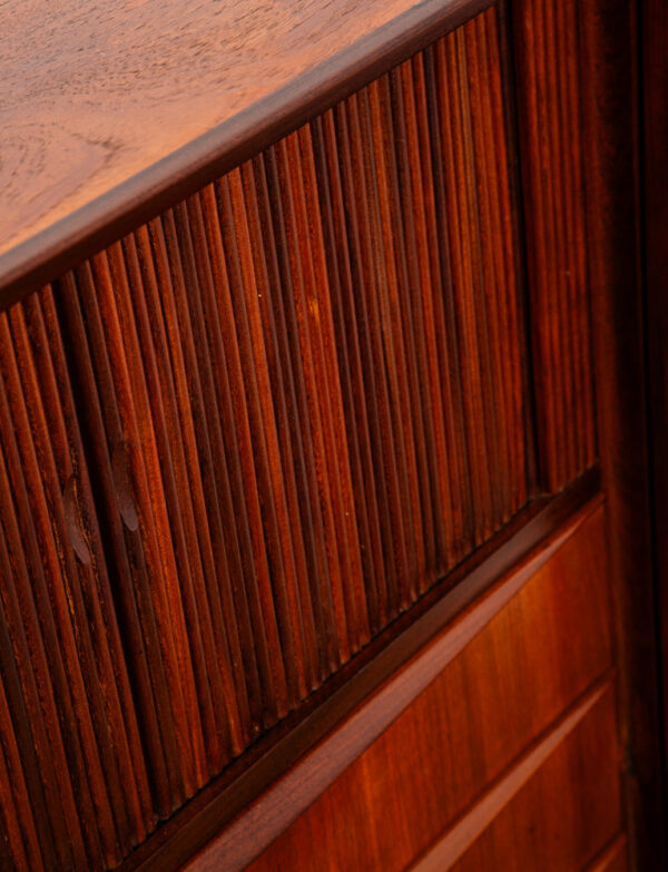 Mid Century Danish Modern Credenza Highboard Server Hutch Teak Tambour Doors Mcm - Image 6