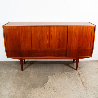 Mid Century Danish Modern Credenza Highboard Teak Sliding Doors Bar Mobler Mcm