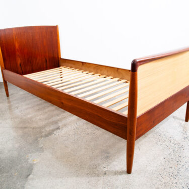 Mid Century Danish Modern Bed Frame Sm Single Teak Oak Denmark Cane Mobler Mcm