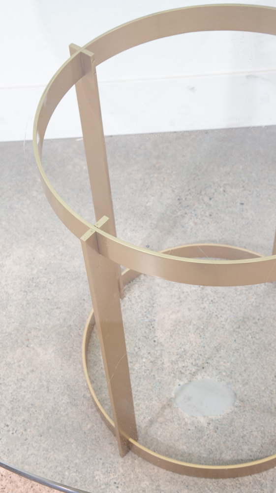 Mid Century Modern Dining Table Brass Round Glass Vintage Circular Fontana Arte - Image 9