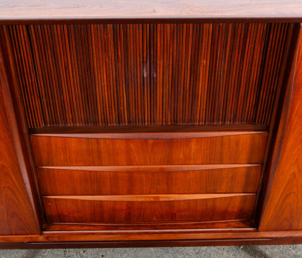 Mid Century Danish Modern Credenza Highboard Server Hutch Teak Tambour Doors Mcm - Image 7