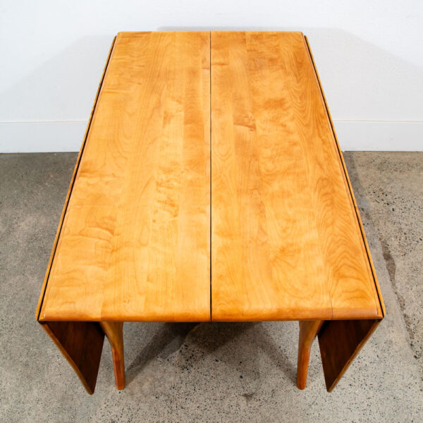 Mid Century Modern Dining Table Solid Maple Gate Leg Drop Heywood Wakefield Leaf - Image 10