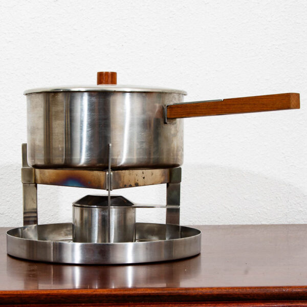 Mid Century Danish Modern Fondue Set Rosewood Cheese Set Denmark Arne Jacobsen M - Image 6
