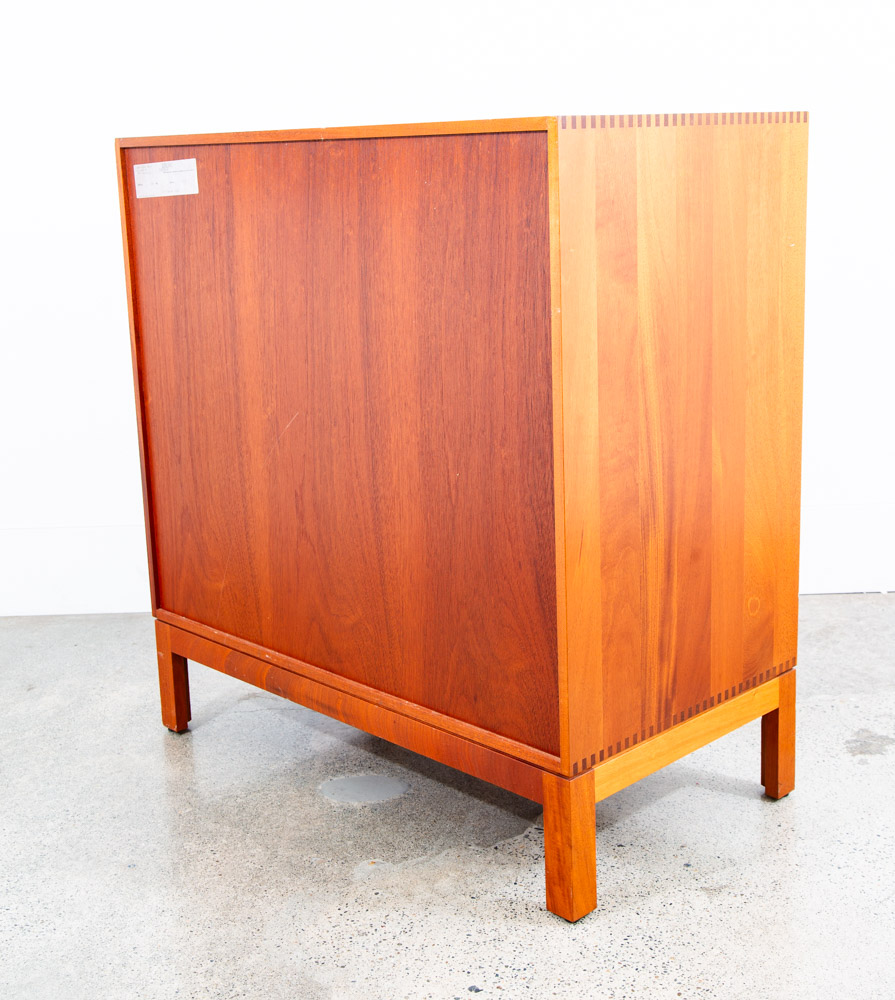 Mid Century Modern Compact Credenza Cabinet Solid Mahogany Soborg Doors Handles - Image 11