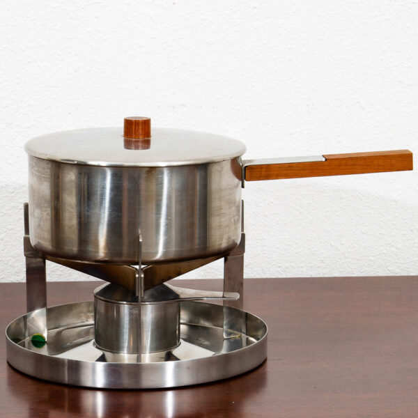 Mid Century Danish Modern Fondue Set Rosewood Cheese Set Denmark Arne Jacobsen M - Image 8