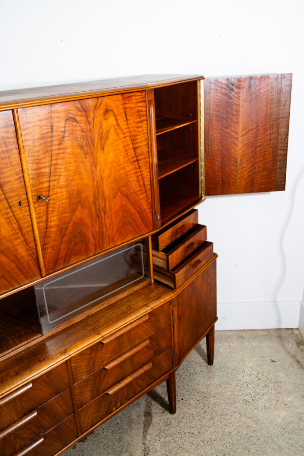 Mid Century Danish Modern Credenza Sideboard Walnut Locking 12 Drawers Cabinet - Image 5