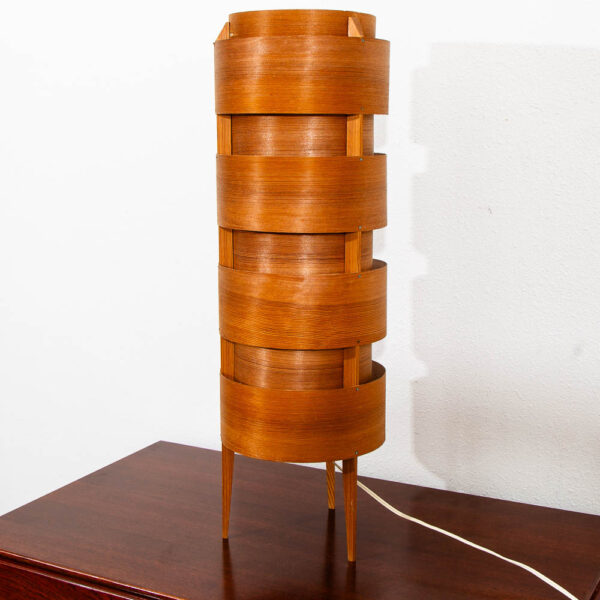 Vintage Mid Century Modern Floor Lamp Hans-Agne Jakobsson Pine Wood Sweden 1970 - Image 3
