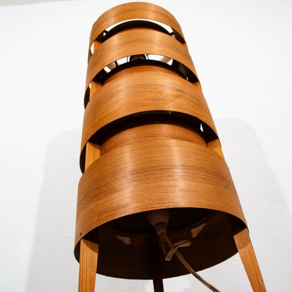 Vintage Mid Century Modern Floor Lamp Hans-Agne Jakobsson Pine Wood Sweden 1970 - Image 4