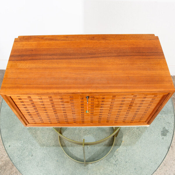 Mid Century Danish Modern Wall Unit Cabinet Drop Down Teak Mcm Cado Royal Lock - Image 8