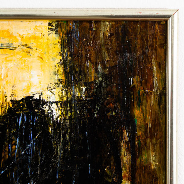 Mid Century Danish Modern Painting Studio Art Oil Abstract Expressionism Frame - Image 5