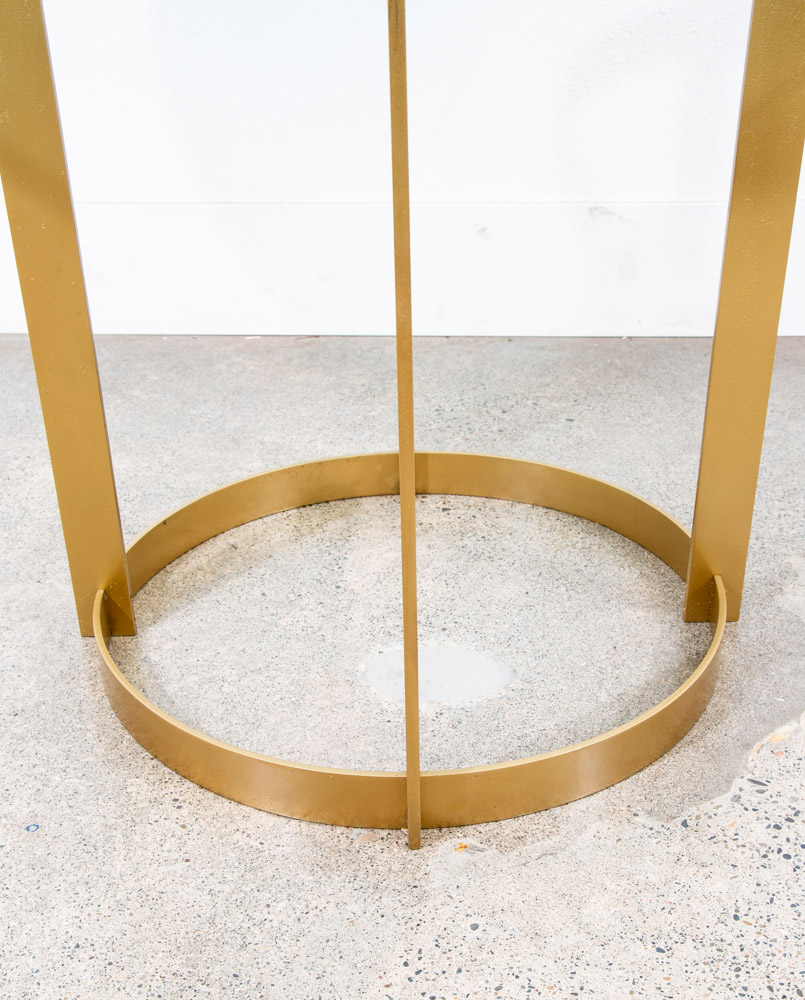 Mid Century Modern Dining Table Brass Round Glass Vintage Circular Fontana Arte - Image 5