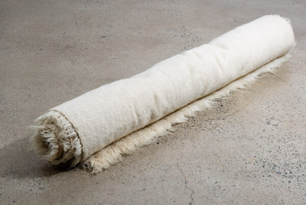 Mid Century Modern Shag Rug Wool White Canvas 102x70 In. Wool Vintage Retro Mcm - Image 4